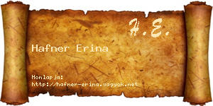 Hafner Erina névjegykártya